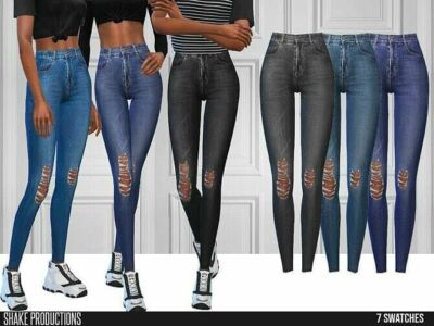High Waisted Jeans 613 By Shakeproductions Sims 4 CC