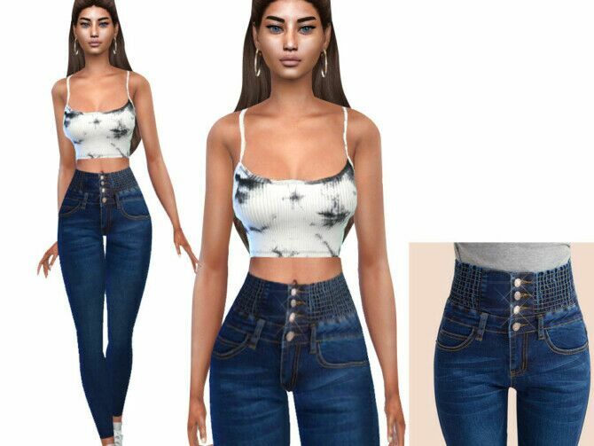 High Waisted Jeans By Saliwa Sims 4 CC