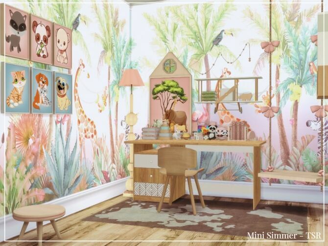 sims 4 cc jungle kids room by mini simmer 2