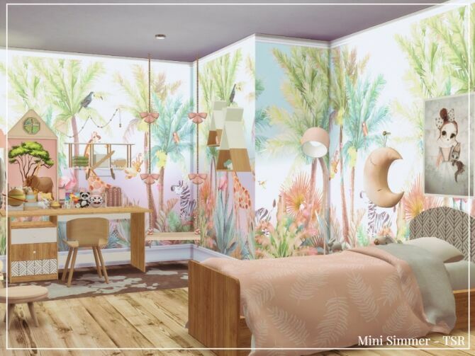 sims 4 cc jungle kids room by mini simmer 3