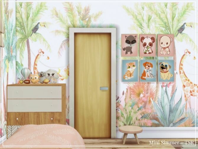 sims 4 cc jungle kids room by mini simmer 4