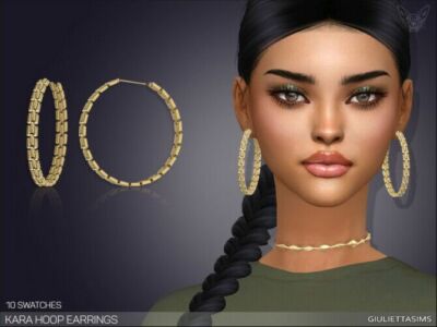 Kara Hoop Earrings By Feyona Sims 4 CC