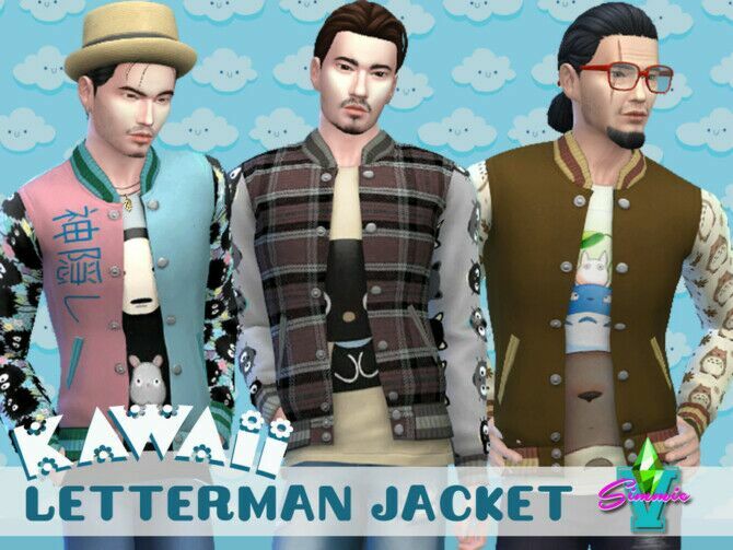 Kawaii Letterman Jacket By Simmiev Sims 4 CC