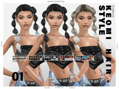 Keomi Hairstyle By Leah Lillith Sims 4 CC