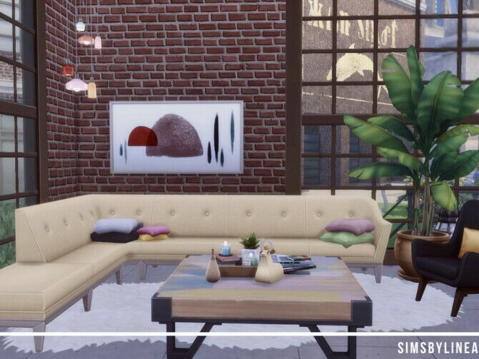 sims 4 cc makeshift designer loft by simsbylinea 4