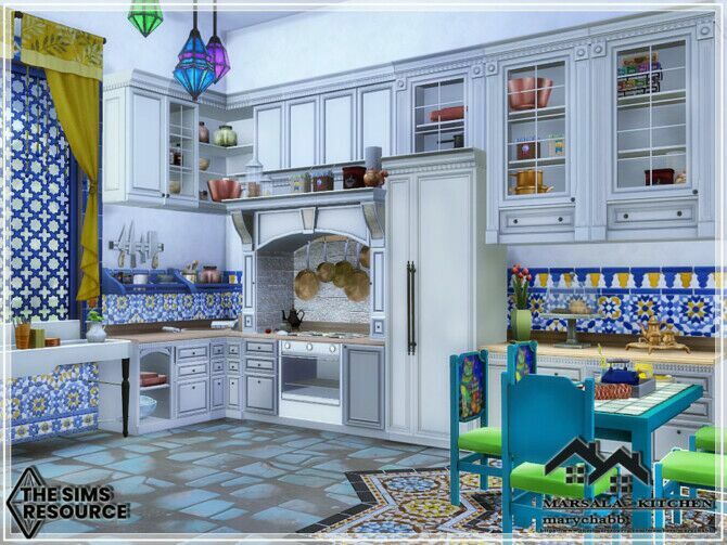 sims 4 cc marsala kitchen by marychabb 2