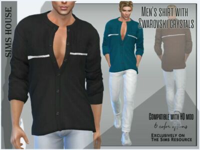 Men’s Shirt With Swarovski Crystals By Sims House Sims 4 CC