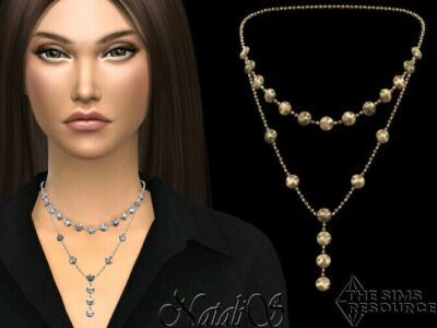 Mini Disk Layered Necklace By Natalis Sims 4 CC