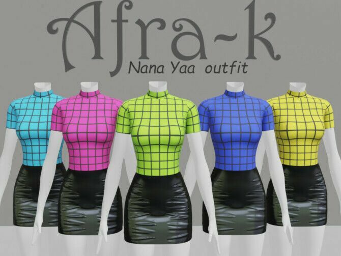 sims 4 cc nana yaa outfit by akaysims 2