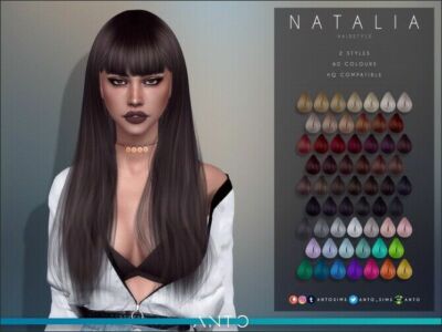 Natalia Hair With Fringe By Anto Sims 4 CC