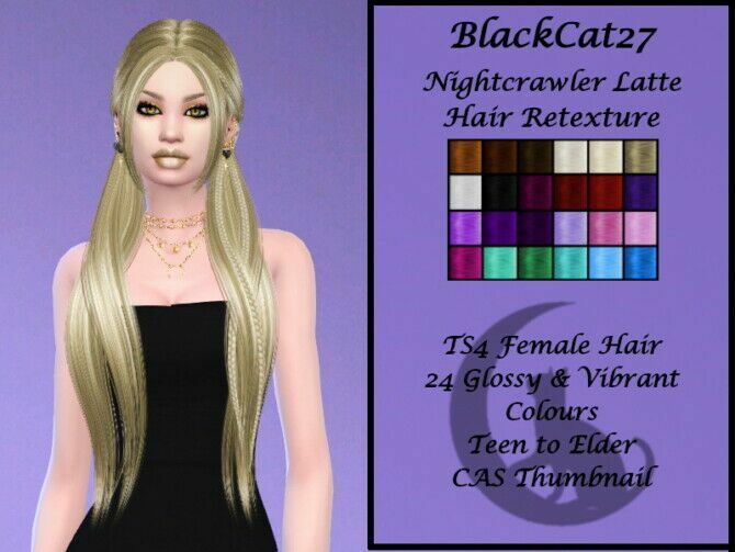 Nightcrawler Latte Hair Retexture By Blackcat27 Sims 4 CC