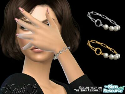 Pearl Fragment Chain Bracelet By Natalis Sims 4 CC
