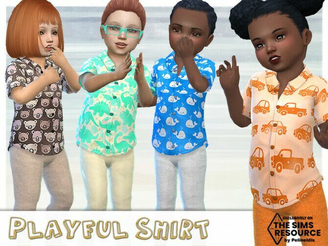 Playful Shirt By Pelineldis Sims 4 CC