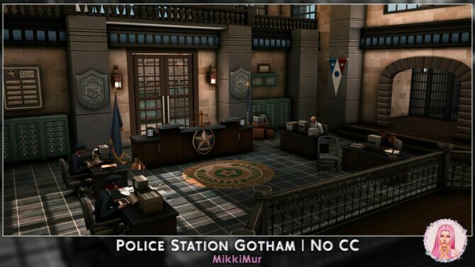 sims 4 cc police station gotham at mikkimur 3