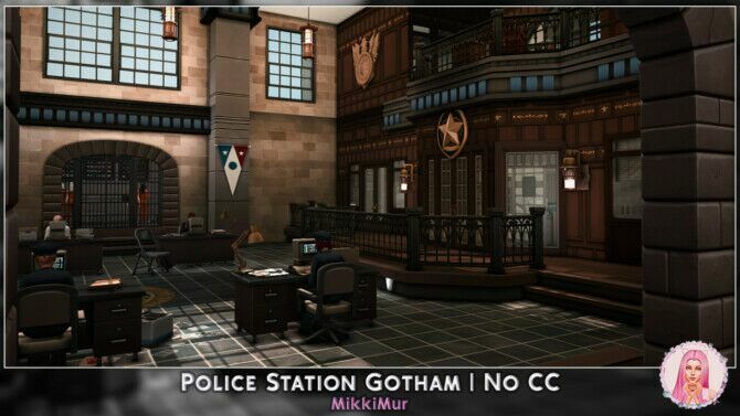 sims 4 cc police station gotham at mikkimur 4