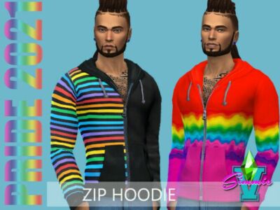 Pride21 ZIP Hoodie By Simmiev Sims 4 CC