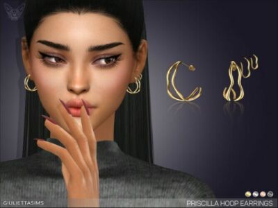 Priscilla Hoop Earrings By Feyona Sims 4 CC