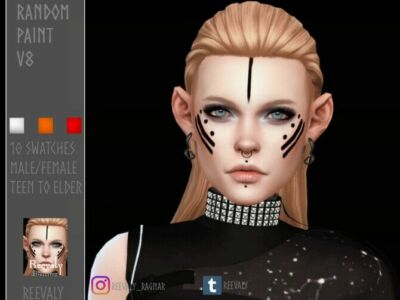Random Face Paint V8 By Sims 4 CC
