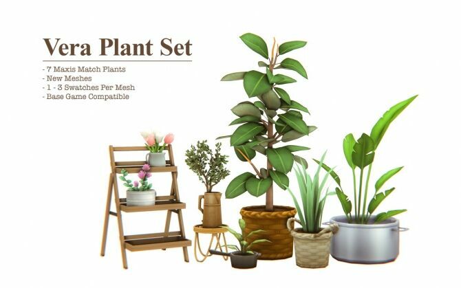 Vera Plant SET By Sims4Nicole Sims 4 CC