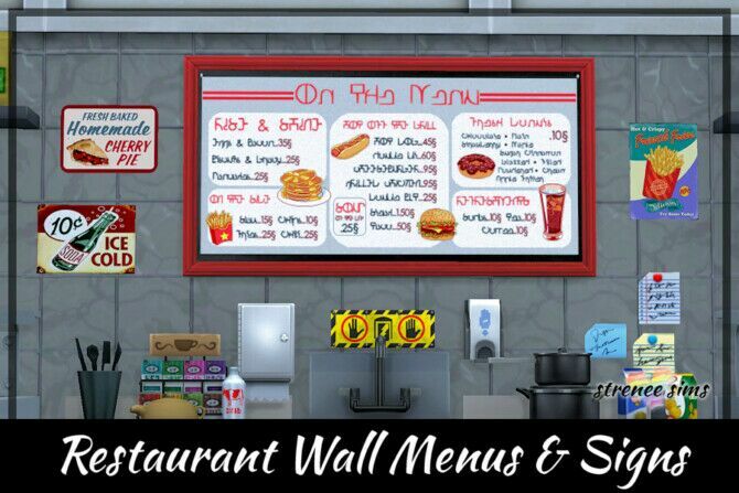 Restaurant ART Collection At Strenee Sims Sims 4 CC