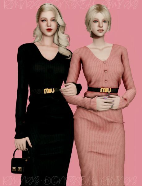 sims 4 cc ribbed long cardigan slim dress at rimings 4