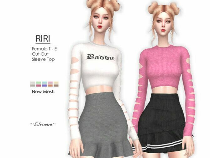 Riri CUT OUT TOP By Helsoseira Sims 4 CC