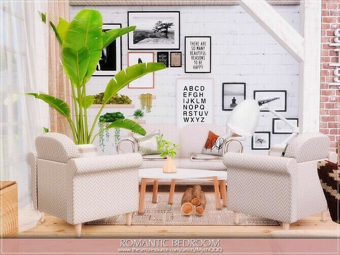 sims 4 cc romantic bedroom by mychqqq 2