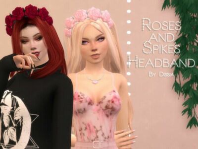 Roses And Spikes Headband By Dissia Sims 4 CC
