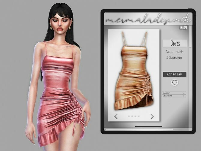 Ruffled Bodycon Dress MC91 By Mermaladesimtr Sims 4 CC