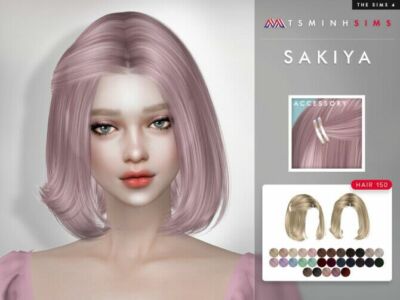 Sakiya Hair 150 SET By Tsminhsims Sims 4 CC