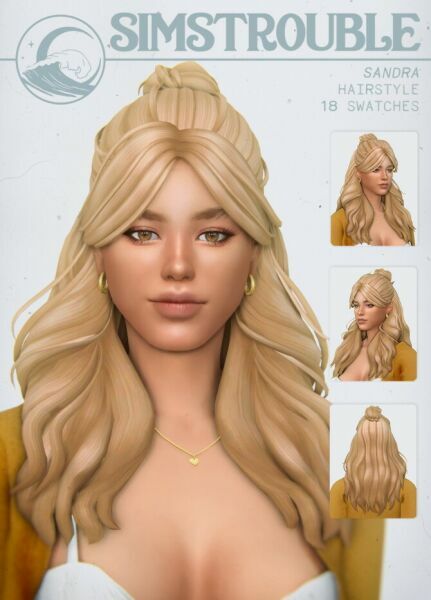 Sandra Half Up-Do Hair At Simstrouble Sims 4 CC