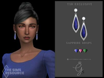 Sapphire Drops By Glitterberryfly Sims 4 CC