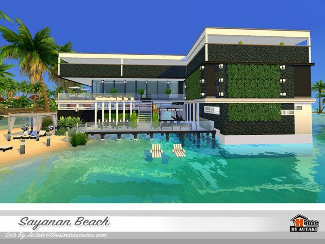 sims 4 cc sayanan beach house by autaki 2