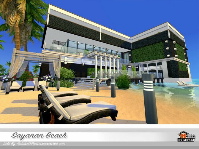 sims 4 cc sayanan beach house by autaki 3