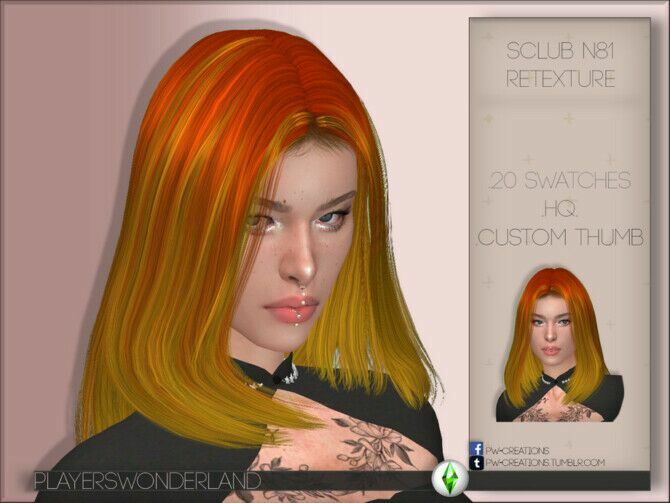 sims 4 cc sclub n81 hair retexture by playerswonderland 2