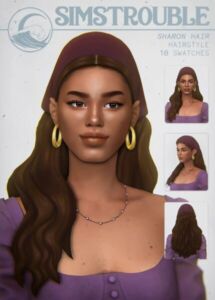 Sharon Curly Hair In A Bandana At Simstrouble Sims 4 CC