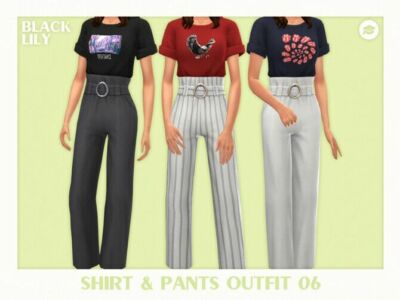 Shirt & Pants Outfit 06 By Black Lily Sims 4 CC