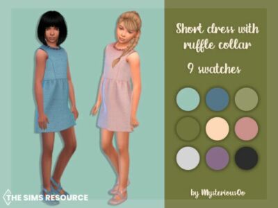 Short Dress With Ruffle Collar By Mysteriousoo Sims 4 CC