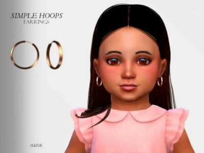Simple Hoops Earrings Toddler By Suzue Sims 4 CC