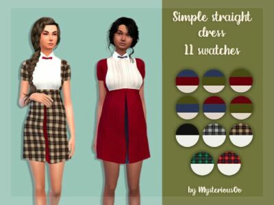 Simple Straight Dress By Mysteriousoo Sims 4 CC