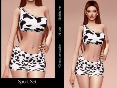 Sport SET (Pants And TOP) By Couquett Sims 4 CC