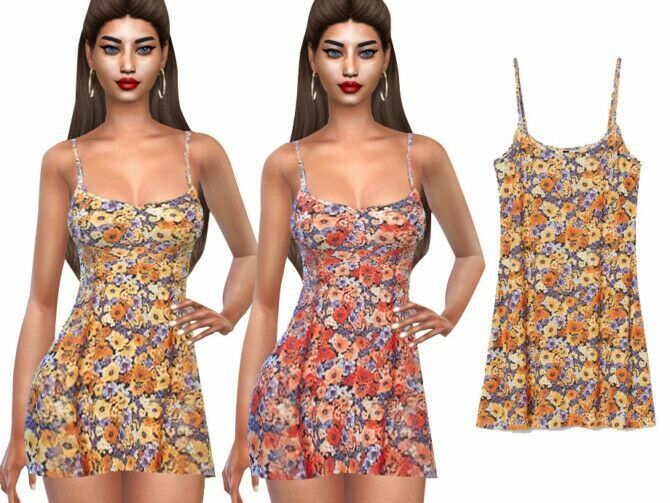 Summer Super Mini Floral Dresses By Saliwa Sims 4 CC