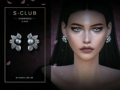 The Pearl Earrings 202101 By S-Club LL Sims 4 CC