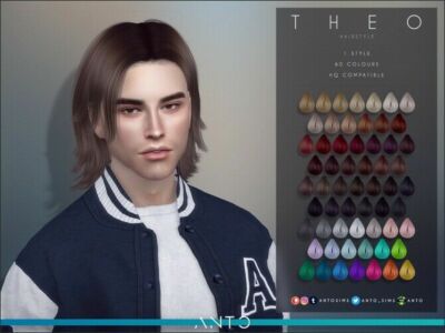 Theo Long Male Hair By Anto Sims 4 CC