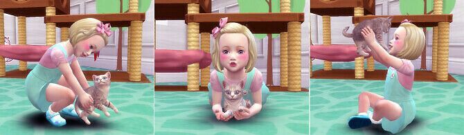 Toddler & Kitten Pose 2 At A-Luckyday Sims 4 CC