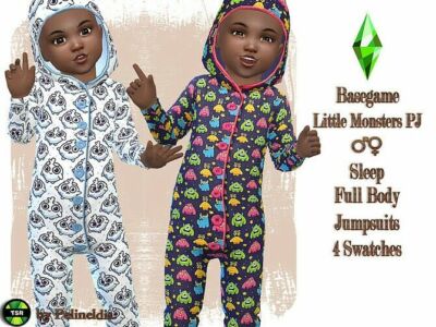 Toddler Little Monster PJ By Pelineldis Sims 4 CC