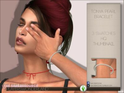 Tonya Pearl Bracelet By Playerswonderland Sims 4 CC