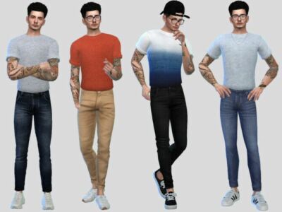 Tucked Basic Rolled Tees By Mclaynesims Sims 4 CC