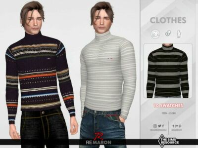 Turtleneck Sweater 01 For Male Sims By Remaron Sims 4 CC
