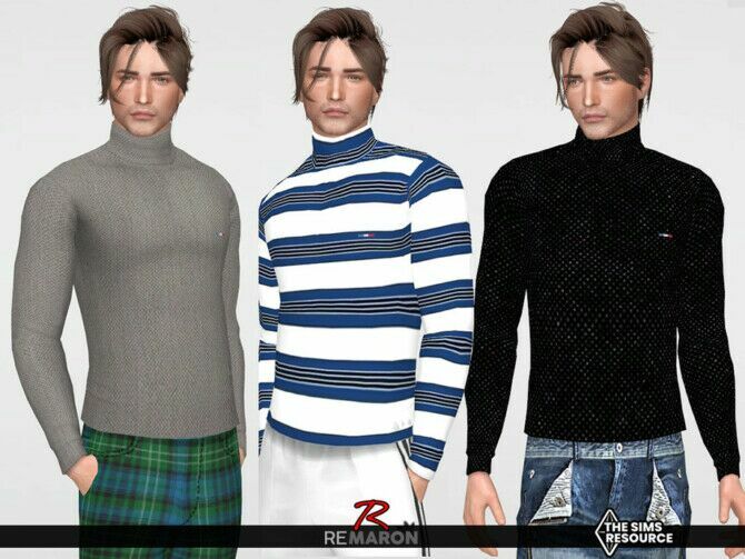 sims 4 cc turtleneck sweater 01 for male sims by remaron 2